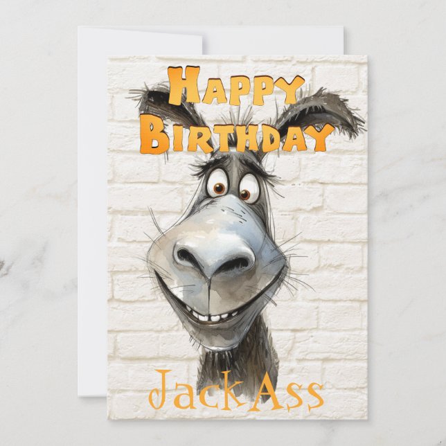 Tarjeta Festiva El cumpleaños gracioso de Donkey (Anverso)