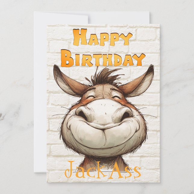 Tarjeta Festiva El cumpleaños gracioso de Donkey (Anverso)