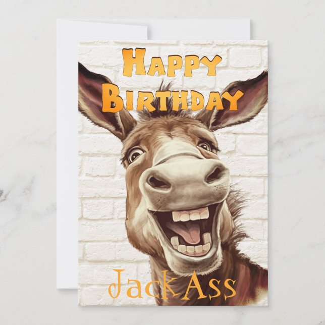 Tarjeta Festiva El cumpleaños gracioso de Donkey (Anverso)
