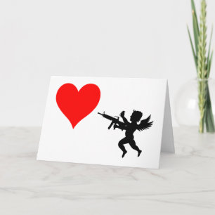 Tarjeta Festiva El Cupid armado destruye amor