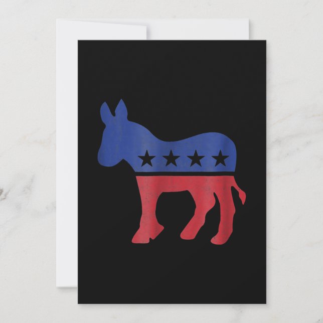 Tarjeta Festiva El Demócrata Donkey parece apoyo democrático (Anverso)