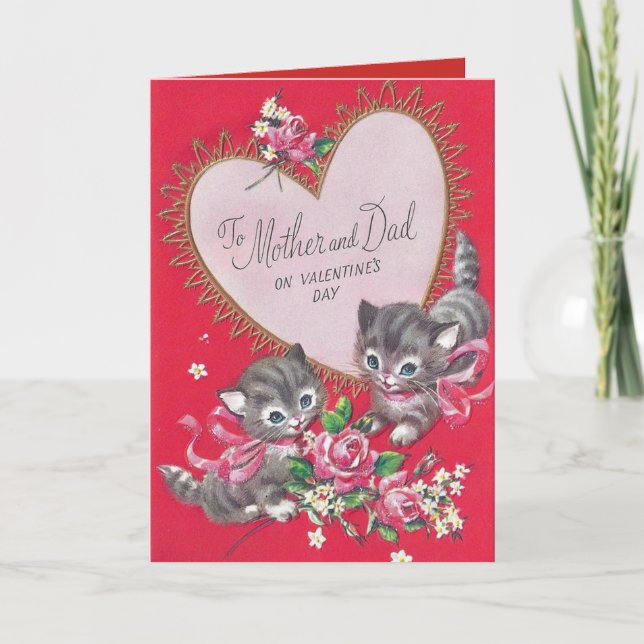 Tarjeta Festiva El deseo de San Valentín de los gatitos bonitos pa (Anverso)