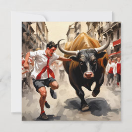 Tarjeta Festiva El desfile de San Fermín en España