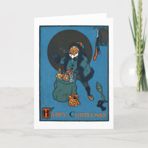 Tarjeta Festiva El despido de Santa Claus de las vacaciones retro 