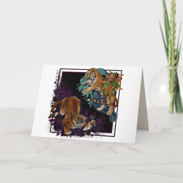 Tarjeta Festiva El destino de los tigres de las estrellas (Anverso)