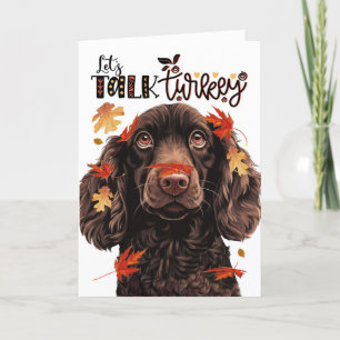 Tarjeta Festiva El Día de Acción de Gracias Boykin Spaniel Perro h