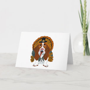 Tarjeta Festiva El Día de Acción de Gracias de Basset Hound Turquí
