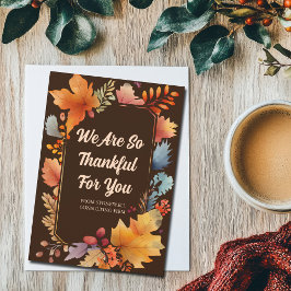 Tarjeta Festiva El Día De Acción De Gracias De Negocios Te Da Las