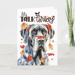 Tarjeta Festiva El Día de Acción de Gracias Gran Perro Danés hable