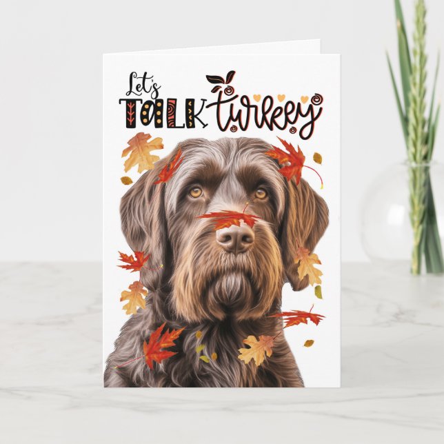 Tarjeta Festiva El Día de Acción de Gracias, Griffon Hablemos de T (Anverso)