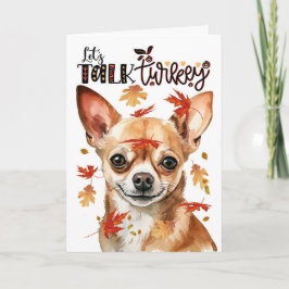 Tarjeta Festiva El Día de Acción de Gracias, Perro Chihuahua, habl