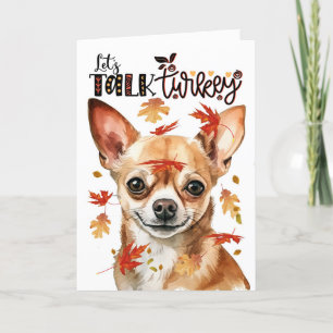 Tarjeta Festiva El Día de Acción de Gracias, Perro Chihuahua, habl