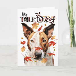 Tarjeta Festiva El Día de Acción de Gracias Perro Terrier habla de