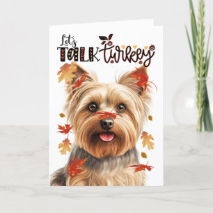 Tarjeta Festiva El Día de Acción de Gracias Silky Terrier Hablemos