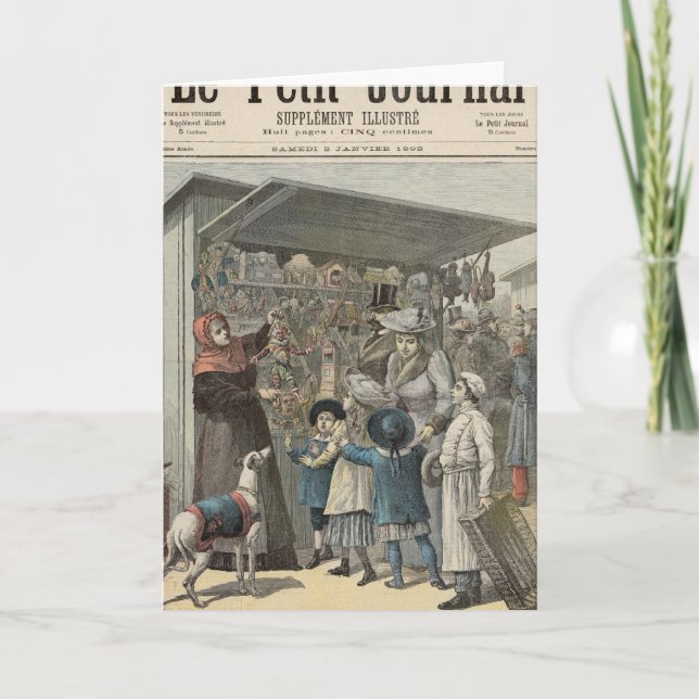 Tarjeta Festiva El día de Año Nuevo en París (Anverso)