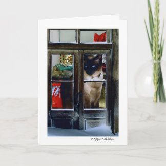 Tarjeta Festiva el día de fiesta del gato