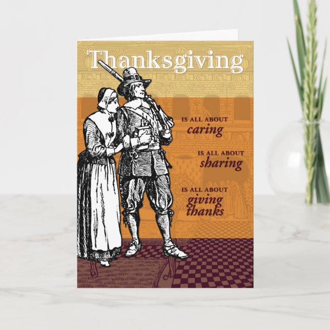 Tarjeta Festiva El Día De Gracias Se Trata De... (Anverso)