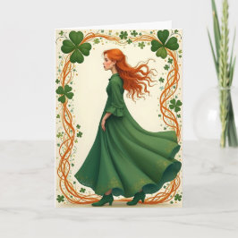 Tarjeta Festiva El Día de la Dama en Green St. Patrick
