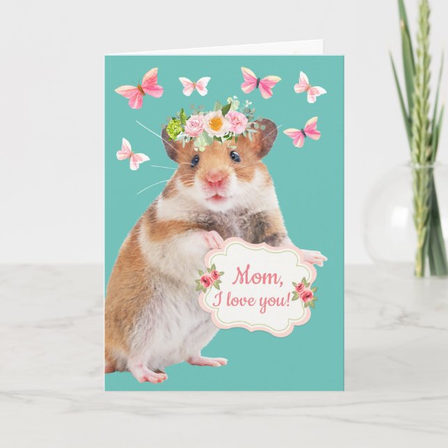 Tarjeta Festiva El día de la madre del ratón (Anverso)