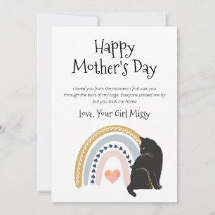 Tarjeta Festiva El día de la madre desde el gato