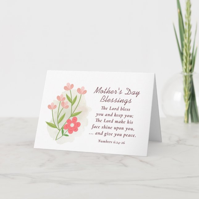Tarjeta Festiva El día de la madre: Dios te bendiga la Biblia cont (Anverso)