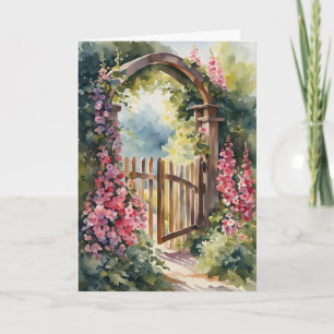 Tarjeta Festiva El Día de la Madre en la Puerta del Jardín