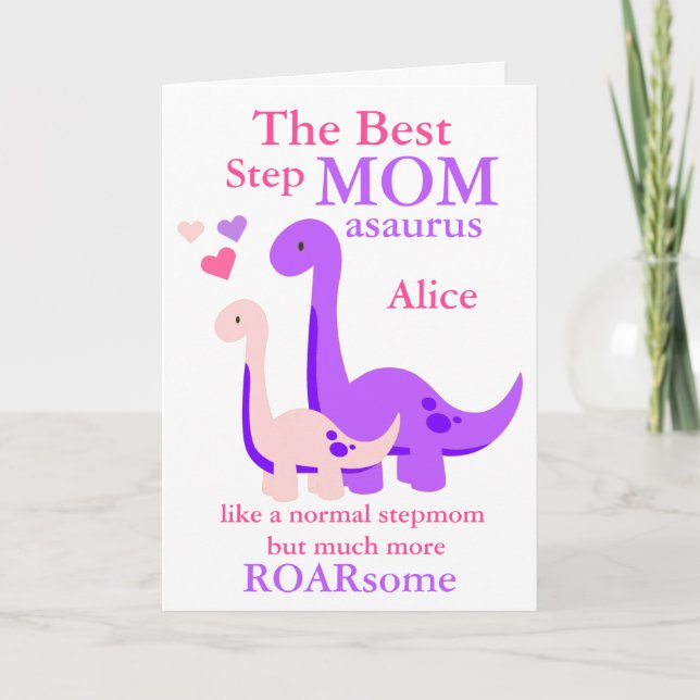 Tarjeta Festiva El Día de la Madre Madre de Stephama Mamá-Asaurus  (Anverso)