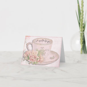 Tarjeta Festiva El día de la madre rosó una taza de té para ti