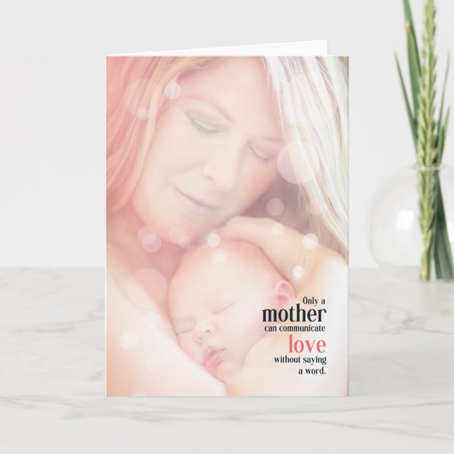 Tarjeta Festiva El Día de la Madre Sentimental y la Madre Infantil (Anverso)