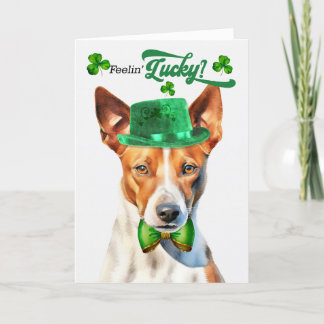 Tarjeta Festiva El Día de San Patricio de Basenji