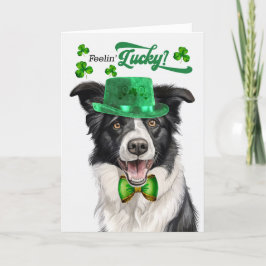 Tarjeta Festiva El Día de San Patricio de la Frontera Collie