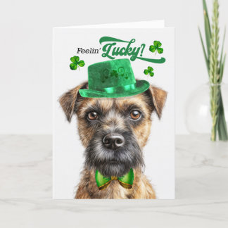 Tarjeta Festiva El Día de San Patricio de la Frontera Terrier