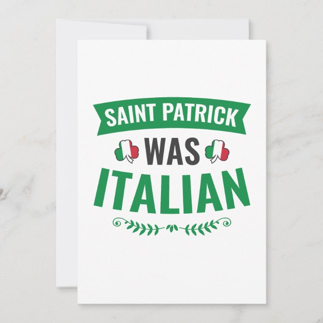 Tarjeta Festiva El Día de San Patricio era italiano (Anverso)