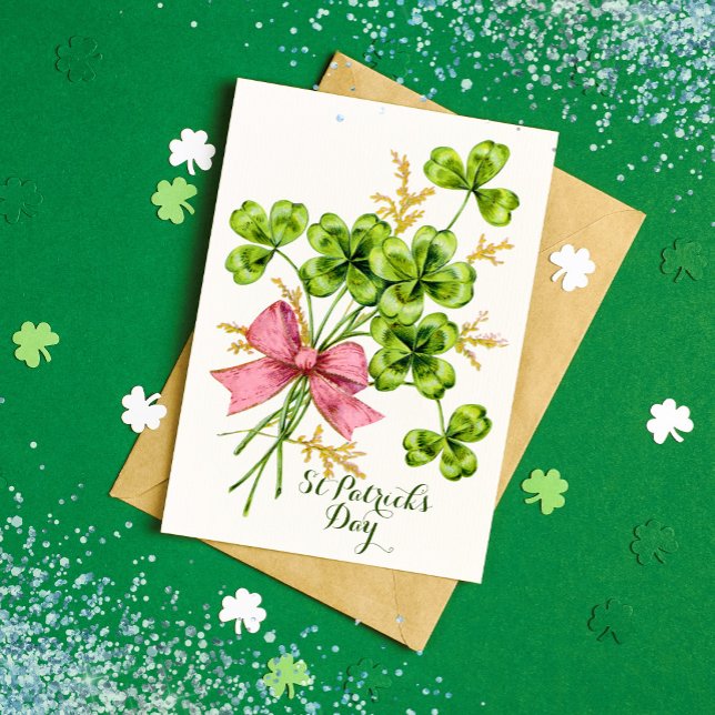 Tarjeta Festiva El Día de San Patricio Lucky Shamrock elegante cos (Subido por el creador)