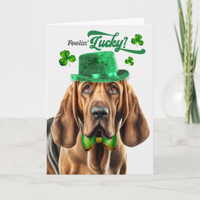Tarjeta Festiva El día de San Patricio, un perro sangriento (Anverso)