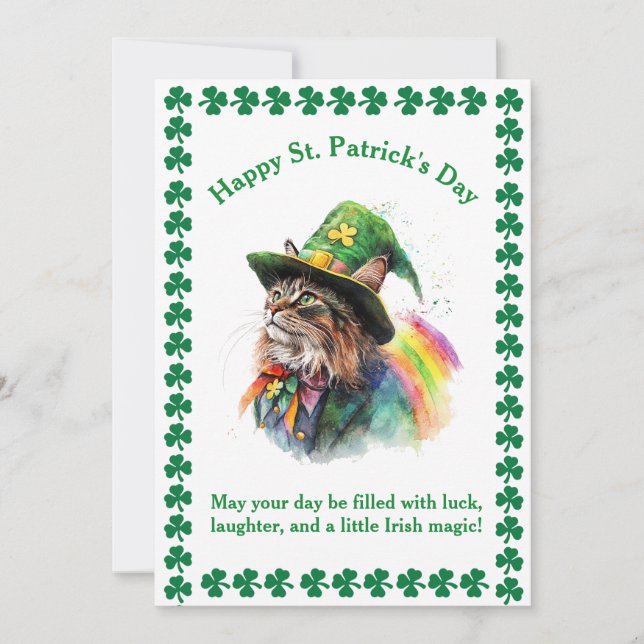 Tarjeta Festiva El día de San Patricio, un saludo afortunado para  (Anverso)