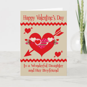 Tarjeta Festiva El día de San Valentín A Hija Y Novio