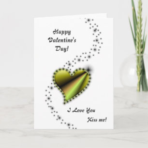 Tarjeta Festiva El día de San Valentín - amarillo negro corazón ar