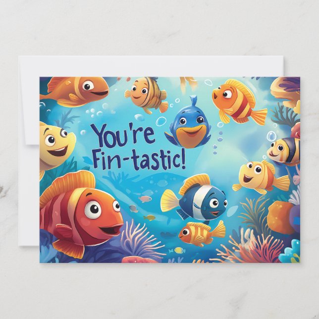 Tarjeta Festiva El día de San Valentín amigable para niños Fin-tas (Anverso)