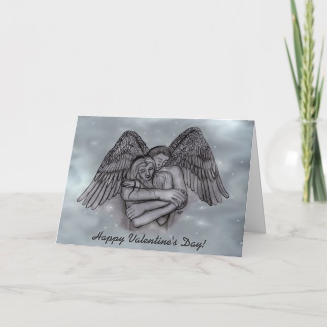 Tarjeta Festiva El día de San Valentín - Angel Eros en el AMOR (Anverso)