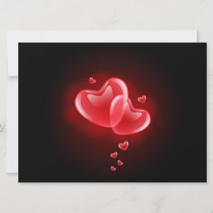 Tarjeta Festiva El día de San Valentín arremetiendo corazones