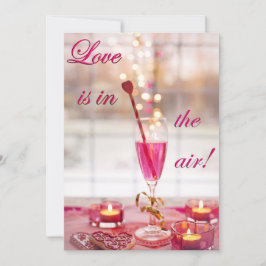 Tarjeta Festiva El día de San Valentín Boda Love Champagne