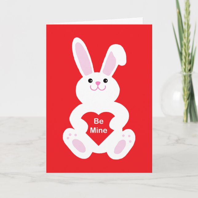 Tarjeta Festiva El día de San Valentín Bunny | Ser mío (Anverso)
