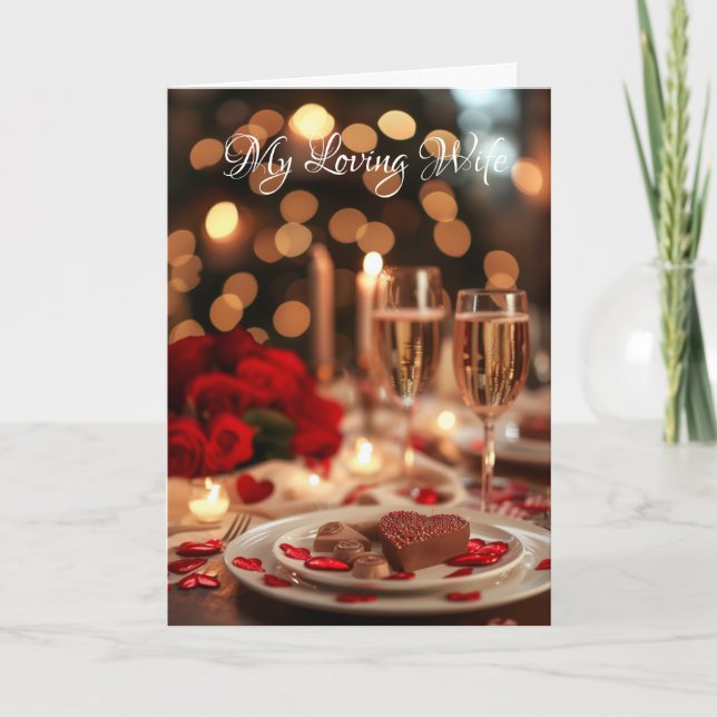 Tarjeta Festiva El día de San Valentín Card-My Love Wife (Anverso)
