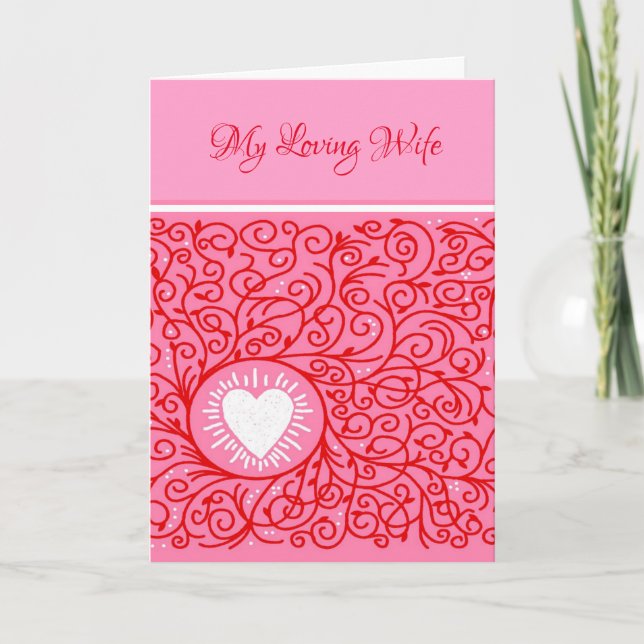 Tarjeta Festiva El día de San Valentín Card-My Love Wife (Anverso)