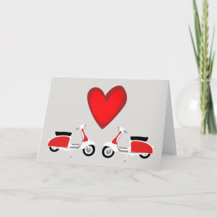 Tarjeta Festiva El día de San Valentín Card Scooter Love