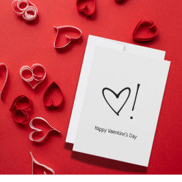 Tarjeta Festiva El día de San Valentín Cardíaco minimalista Especi