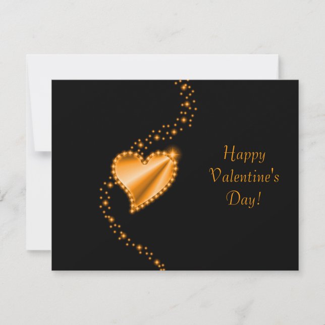 Tarjeta Festiva El día de San Valentín - Corazón arcoiris con estr (Anverso)