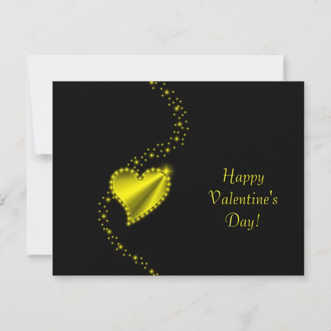 Tarjeta Festiva El día de San Valentín - Corazón arcoiris con estr (Anverso)
