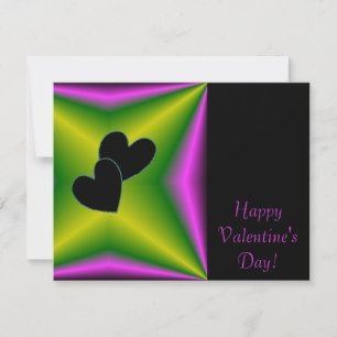 Tarjeta Festiva El día de San Valentín - Corazón negro en arcoiris